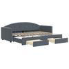 Extendable Daybed with Drawers Dark Grey 80x200 cm Velvet