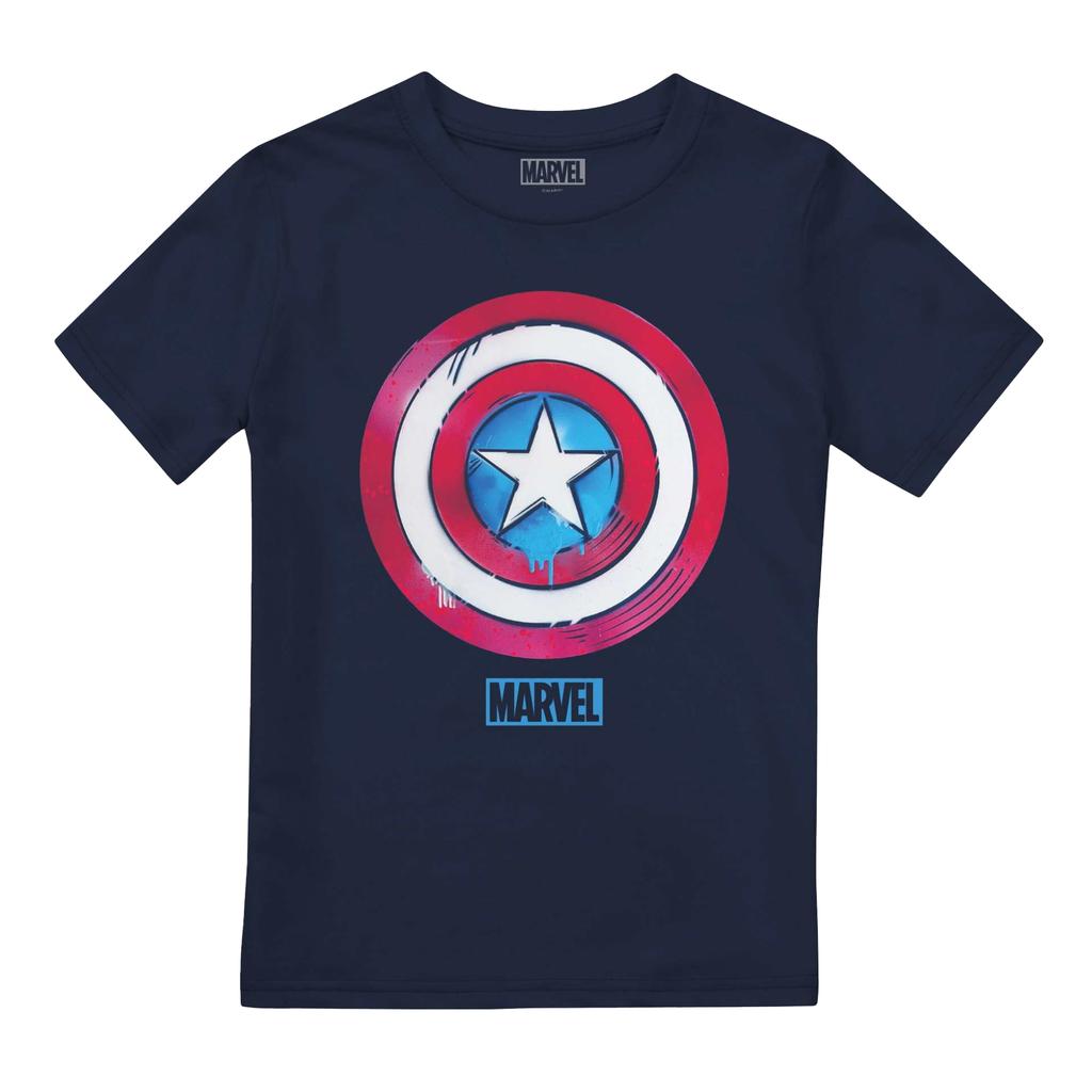 Captain America Childrens/Kids Drip Shield T-Shirt