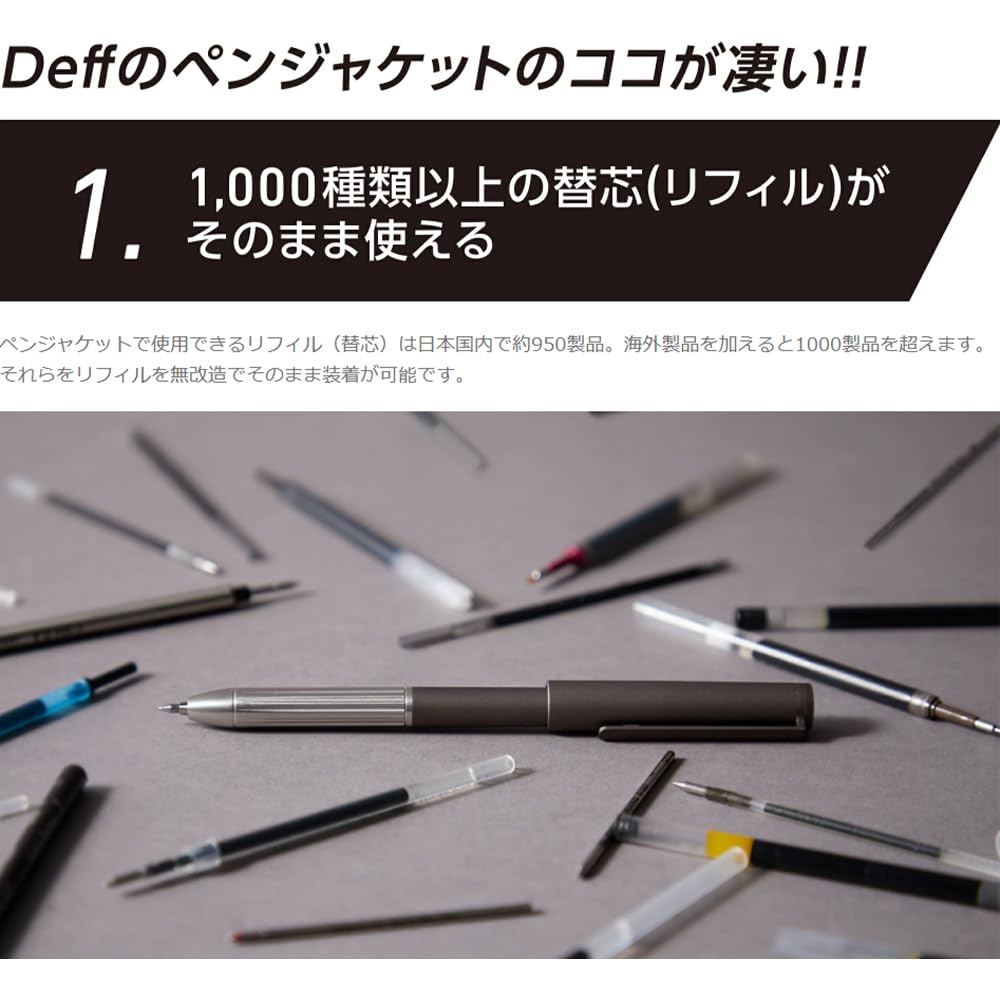 Deff Премиальная шариковая ручка Ручка Угольно-черный Стержни, Пиджак, Подарок для мужчин и женщин, На масляной основе, На водной основе, Бизнес, Алюминий,