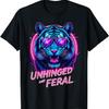 Cyberpunk Tiger Unhinged and Feral Vaporwave Aesthetic T-Shirt