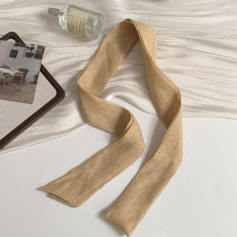Long Silk Scarf New Fashion High Sense Small Scarf Versatile Long Bag Ribbon Decorative Headband Belt