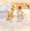 New Diamond-inlaid Earrings Sweet Girl Style Hollow Rabbit Earrings Female Elegant Cartoon Rabbit Jewelry