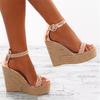 Fashion Golden White Summer Sexy Platform Shoes Wedges Sandals High Heel Fashion Open Toe Elevator Women Pumps Sandals Plus Size 34-43
