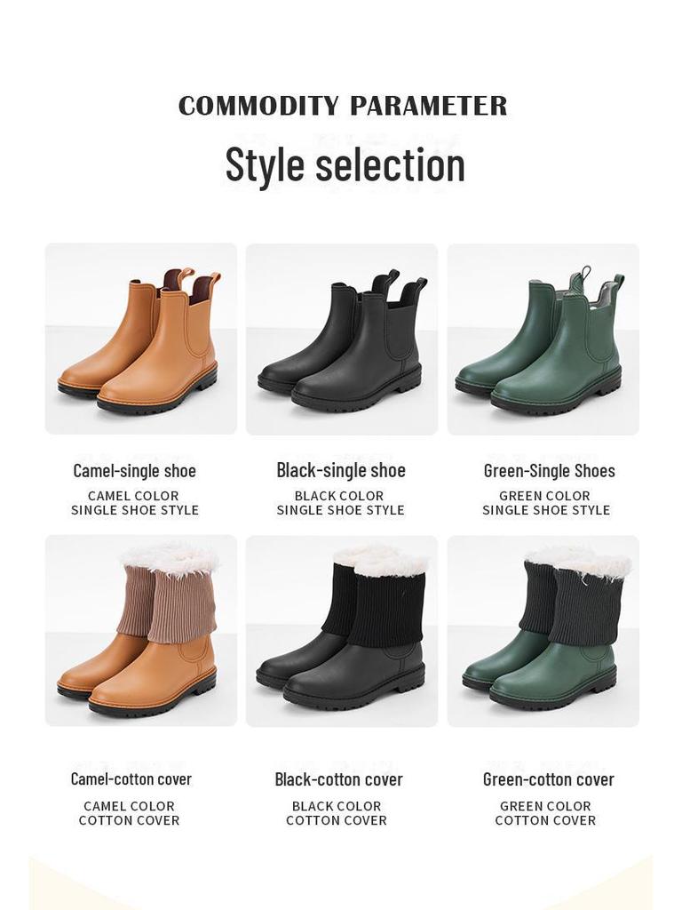 Женские модные резиновые сапоги Chelsea - нескользящие эластичные короткие сапоги Martin