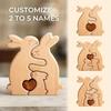 Easter's Day Decor Wooden Products Series Ornaments Animal Bunny Family Elephant Heart-shaped Solid Wood Ornaments