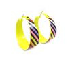 [K2472] - Multicolored Yellow 'Coloriage' Hoop Earrings Ø 40 Mm