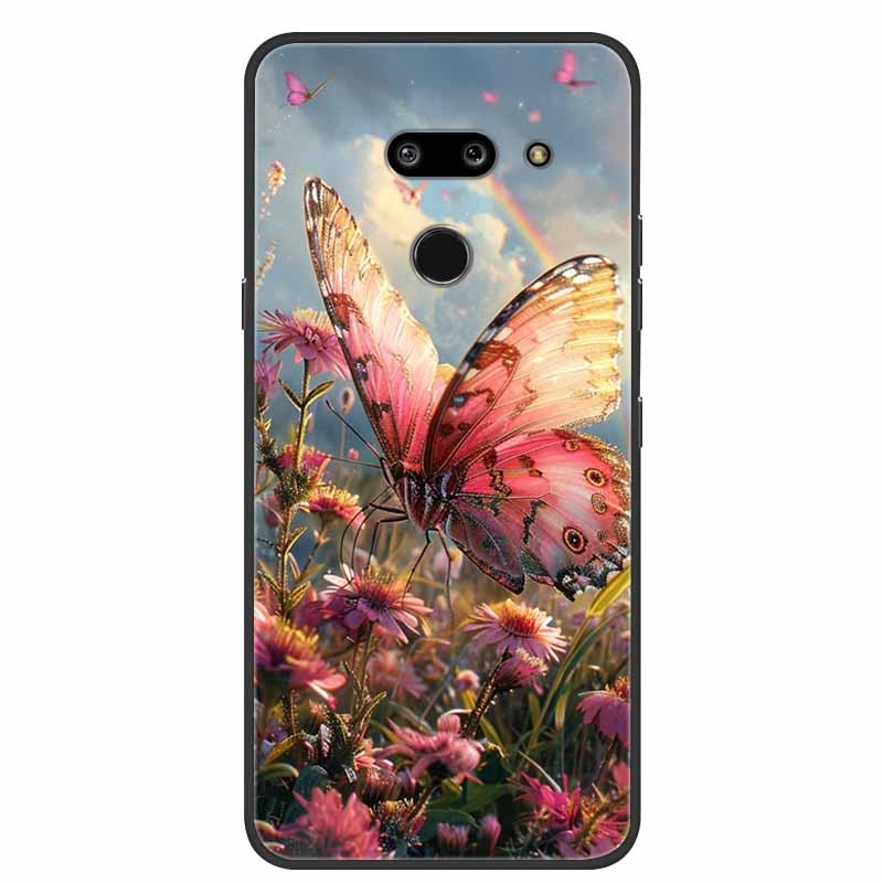 Для LG G8 G8S ThinQ Черные Чехлы Мягкий Силикон ТПУ Чехлы для Телефона Для G 8 S 8S ThinQ Роскошная Задняя Крышка Funda Мультяшный Чехол Para Capa