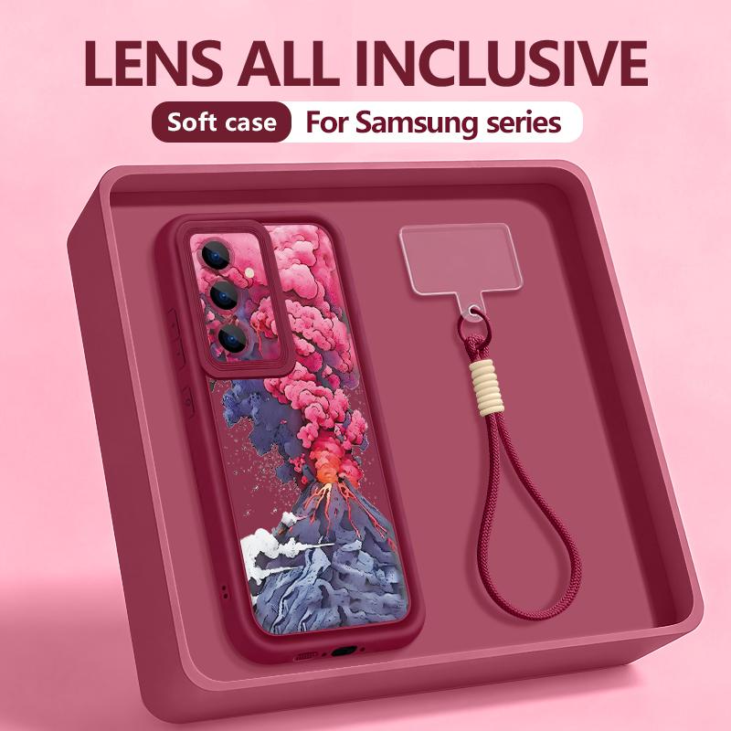 Ремешок на запястье Чехол для телефона Для Samsung Galaxy S26 S24 S25 Ultra S23 S25 FE A57 A17 A56 A16 A55 A54 A15 A25 Чехол с изображением горного хребта