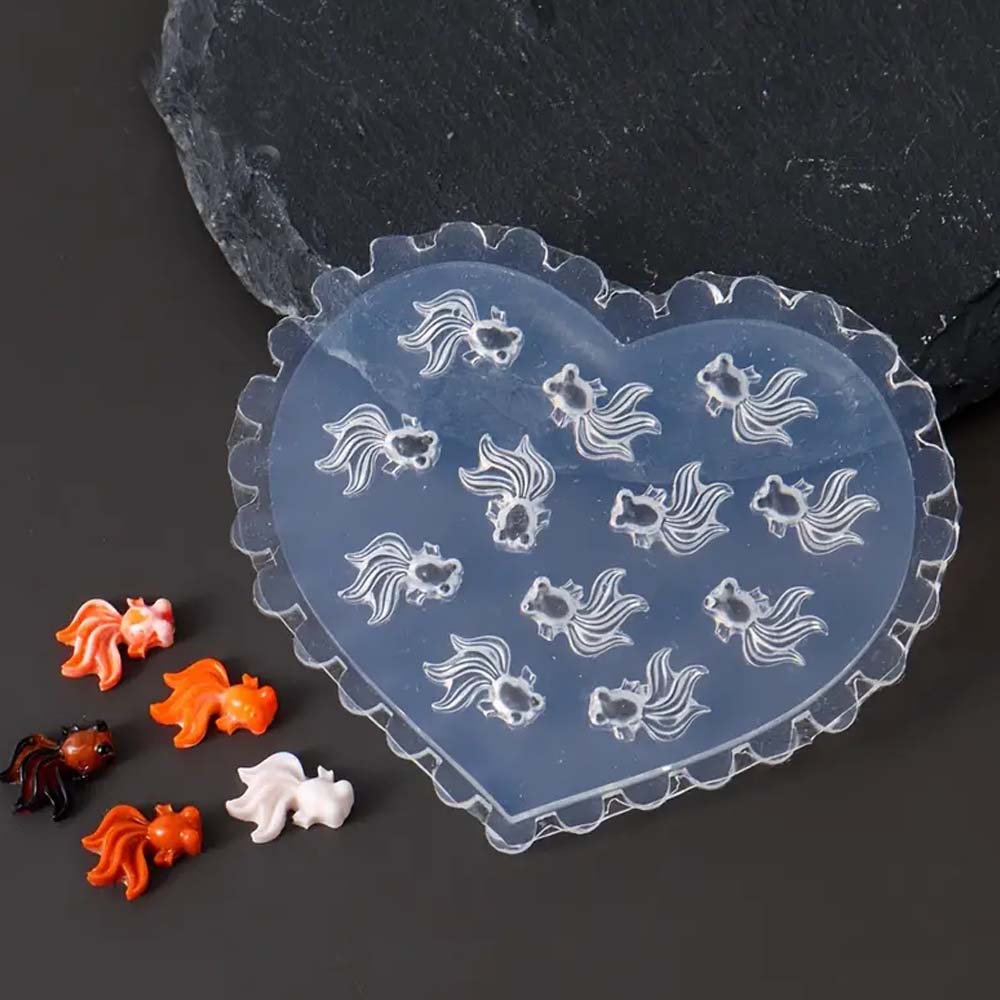 Золотая рыбка Кои Рыбка Силиконовая форма для дизайна ногтей Силиконовая форма Украшения Акриловые инструменты Смоляная форма