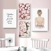 Flowers Peony Poster Love Quotes Fashion Girl Canvas Art Print Dandelion Modern Painting Wall Pictures for Living Room Decor