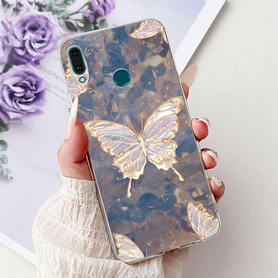 Clear For Huawei Y9 2019 Case Cover Cute Fashion Flowers Funny Cool Painted Soft Phone Case For Huawei JKM-LX1 JKM-LX2 JKM-LX3