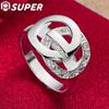 925 Sterling Silver O Round AAA Zircon Ring Jewelry