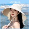 Летняя уличная шляпа с широкими полями для защиты от УФ-лучей для женщин с отверстием для хвостика, модная шляпа от солнца