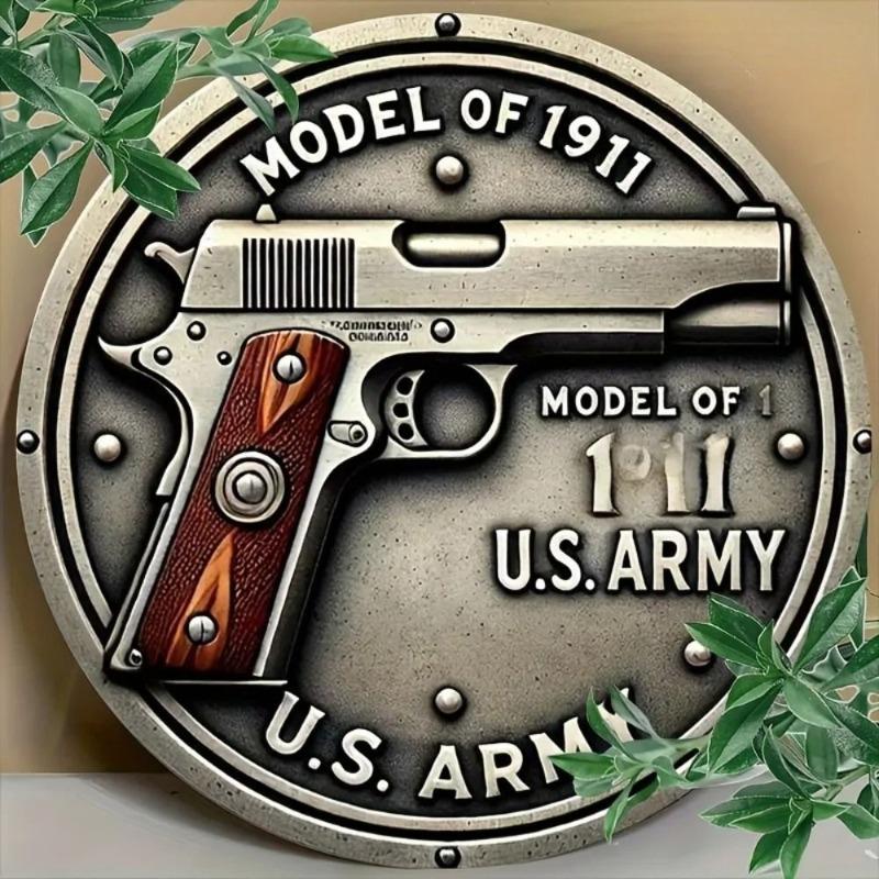 Witch Broom Halloween Sign, Round Aluminum Wall Plaque 20x20cm