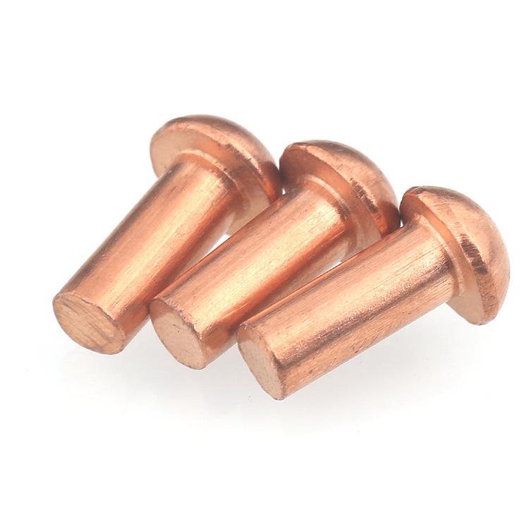 Круглые solidные заклепки из красной меди: Размеры M2-M6, Полукруглая головка, GB867