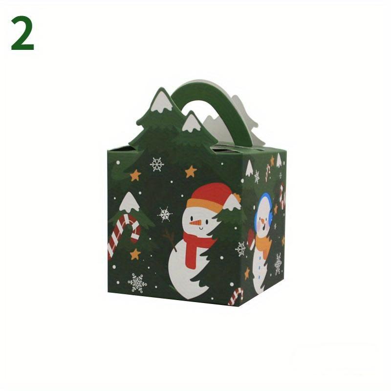 10Pcs Cartoon Merry Christmas Treat Boxes for Candy Biscuit Baking Apple Paper Box Cookie Gift Packaging Box New Year