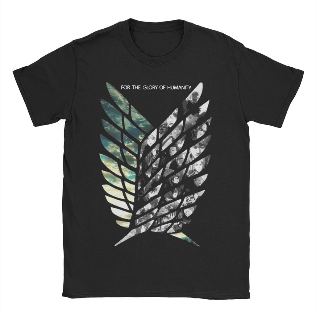 Футболка с изображением Леви и Эрена из аниме «Атака на Титанов», из чистого хлопка, оригинальная футболка больших размеров.