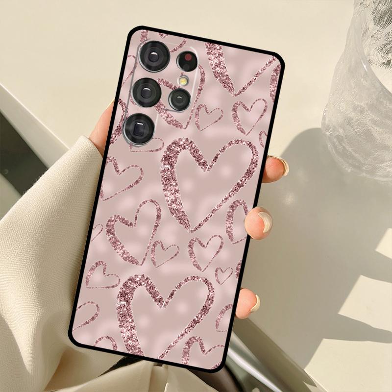Чехол в стиле 'Любовь Розовое Золото' для Samsung Galaxy S23 Ultra S21 S22 S24 S25 Ultra S9 S10 Plus S25 FE S20 FE Задняя крышка