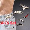 Faux Pearl Brooches Set Fashion Vintage Women Sweater Dress Waist Buckle Jeans Button Clothes Accessories Gifts