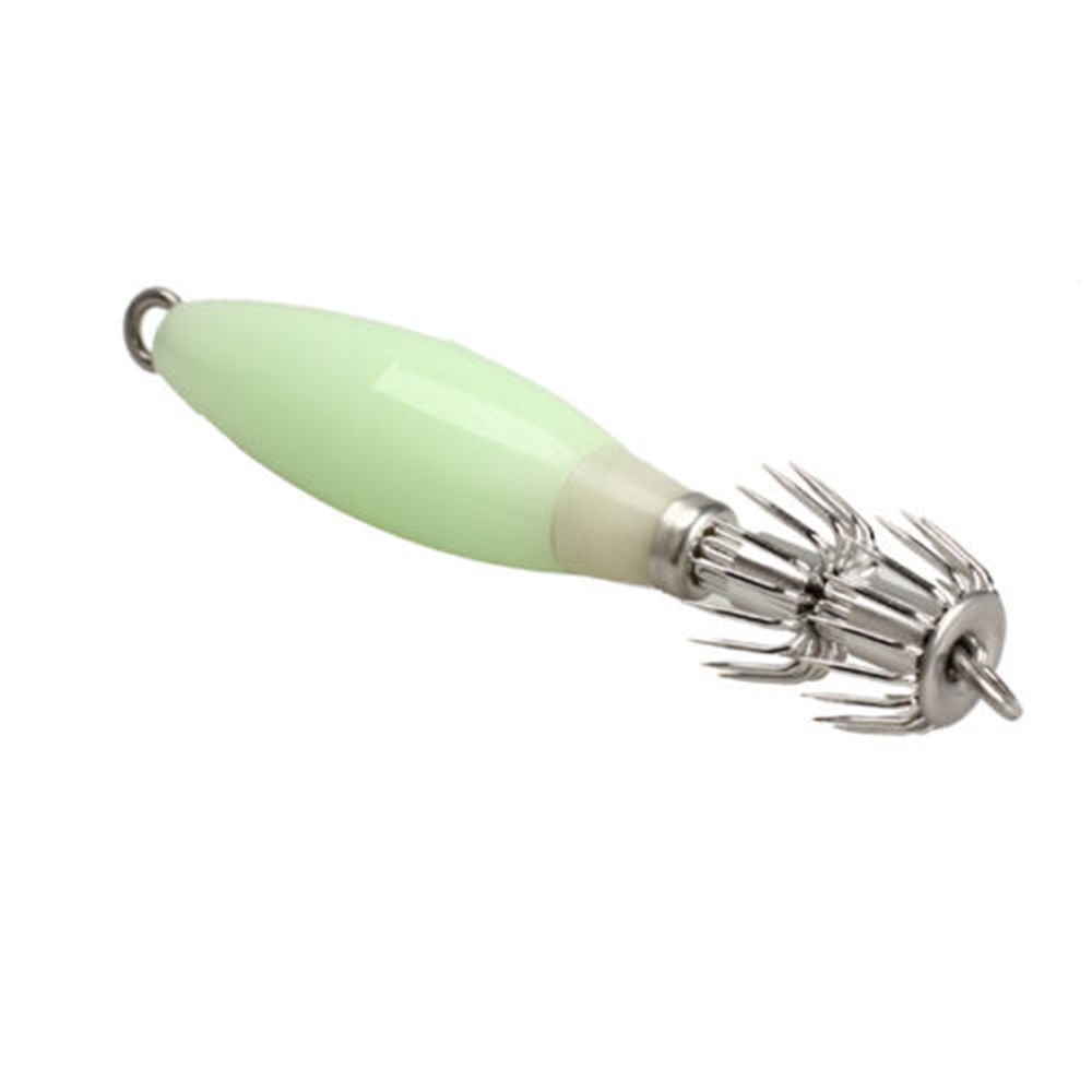 1/5PCS Noctilucent Jigs Luminous Squid Hook Wood Shrimp Lures Fishing Tackle Octopus Bait