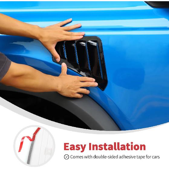 Linskip Fender Vent Trim Kit for 2021-2024 2026 Ford Bronco Standard, Fender Vent Covers for Bronco 2/4 Door Accessories Gloss Black