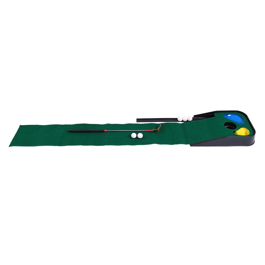 Children Portable Oudtoor Indoor 3 Golf Holes Golfing Practice Green Putting Mat Club Balls Kit