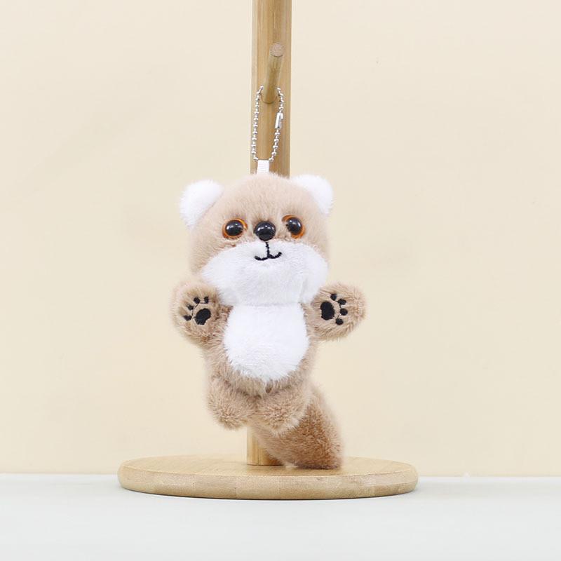 Soft Short Fur Fox Plush Keychain With Pp Cotton Filling For Kids