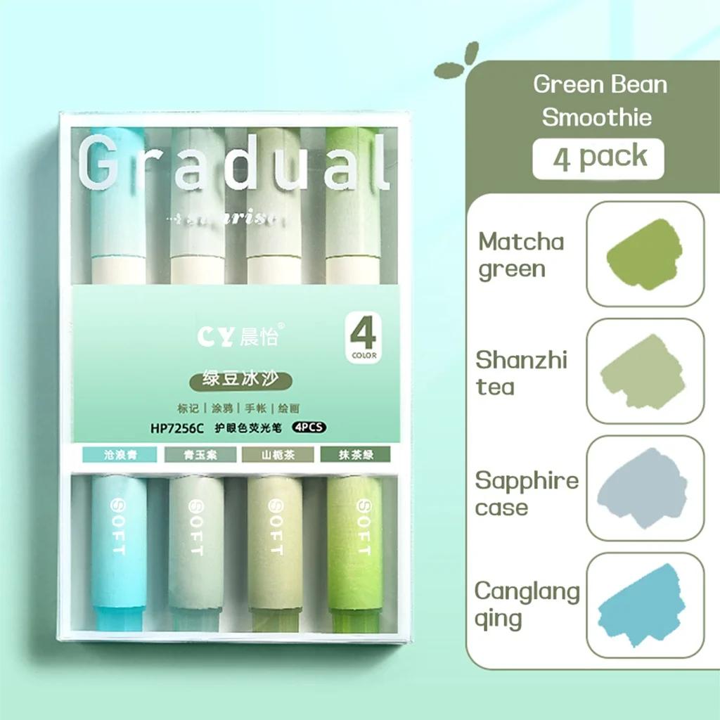 4 шт. набор цветных маркеров Kawaii школьные принадлежности маркеры милые корейские канцелярские принадлежности