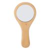 Handheld Wood Makeup Round Mirror Portable Wooden Handle Cosmetic Mirrors for Home Travel