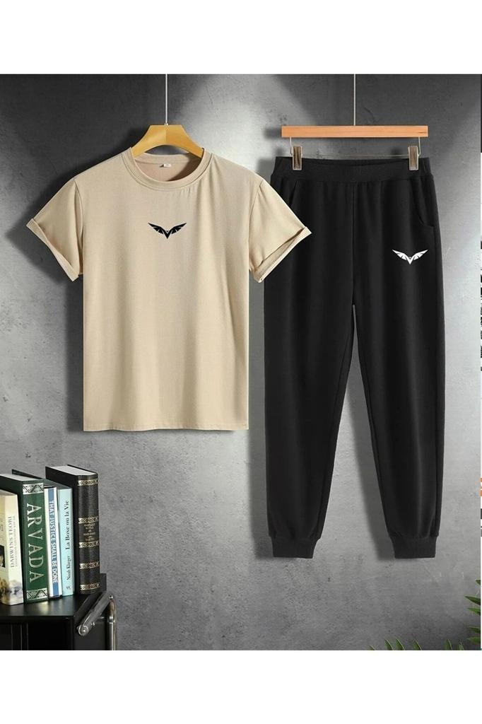 Мужской комплект спортивного костюма больших размеров больших размеров, летний мужской спортивный костюм из 100% хлопка с принтом орла больших размеров, с короткими рукавами, специальный выпуск