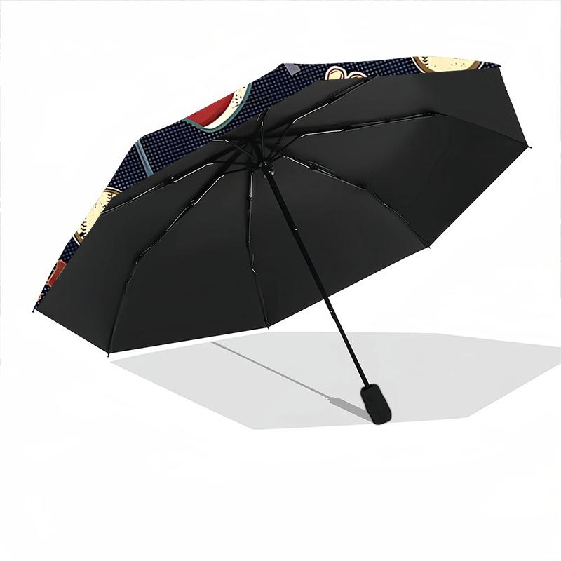 1pc Sports Roundel Automatic Open/close Umbrella, 8-Rib sturdy structure, Portable Travel Umbrella, Parties, Everyday Use, 18