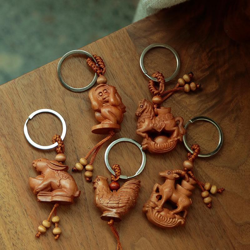 Персиковое и Ююбовое Дерево Зодиак 3D Брелок: Высококлассные украшения-амулеты-обереги.