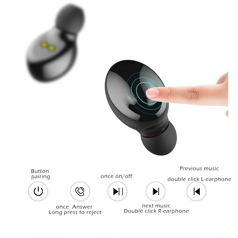 Автомобильные беспроводные наушники стерео Bluetooth-гарнитура спортивные наушники-вкладыши с зарядкой через USB-порт, двойные наушники