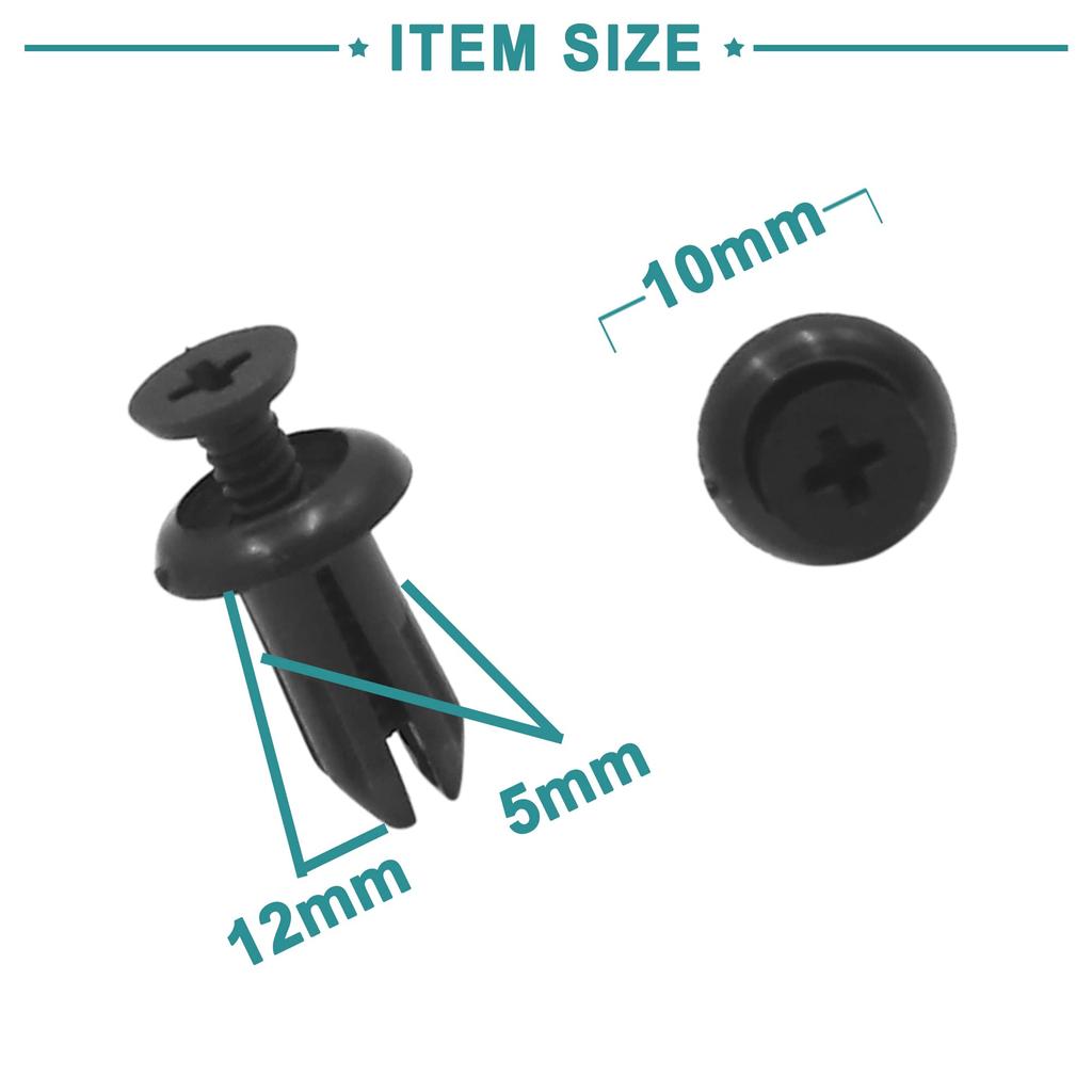 ACROPIX заклепка толкающего типа для бампера двери сменная для автомобиля универсальная 5 мм диаметр черный 100 шт.