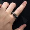 Ретро Кольцо-открывашка «Оссуарий» со Черепами Регулируемое Для Мужчин Женщин Посеребленная Медь Панк Готика Дерзкие Аксессуары Крутой Подарок