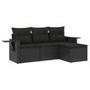 VidaXL Salon de Jardin avec Coussins 4 pcs, Canapés de Terrasse, Ensemble de Meubles de Patio, Mobilier d'Extérieur, Noir 3220064