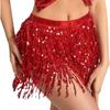 Юбка для костюма для танца живота с пайетками и кисточками на Хэллоуин