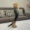 Real Drinking Horn with Beer Stand Medieval Style Natural Finish Rustic