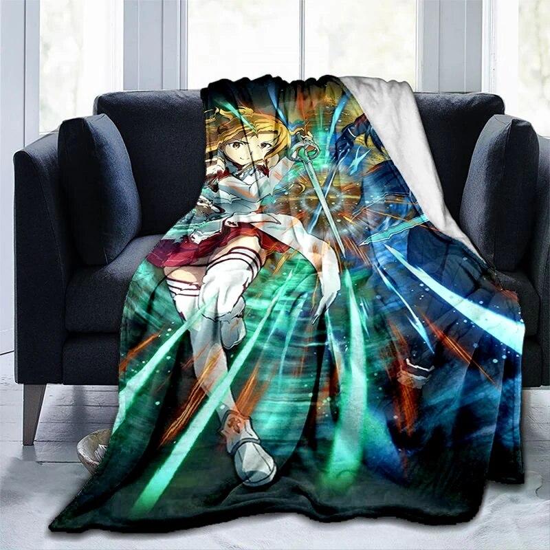 Популярное аниме SAO Sword Art Online, аниме, современное одеяло Gedruckt Bettdecke Geschenk, фланелевые мягкие плюшевые одеяла для дивана-кровати