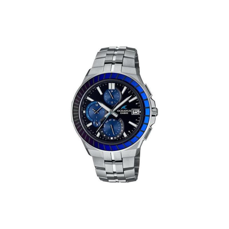 Casio Серия OCEANUS-Посейдон 5000 водонепроницаемость 100 м кварцевый механизм титановый ремешок японские и корейские часы мужские часы черный циферблат OCW-S5000EK-1AJF