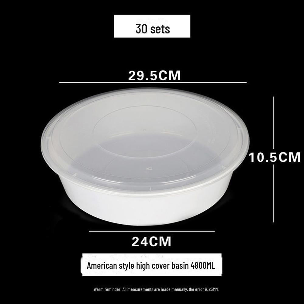 Thickened Milky White Disposable Round Lunch Box with Lid - Perfect for Takeaway and Snail Noodle Soup, Free Shipping