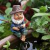 Mini Fisherman Gnome Garden Resin Statue Outdoor Gnome Ornament Funny Lawn Gnome Fisherman Statue Creative Garden Gnome Decor
