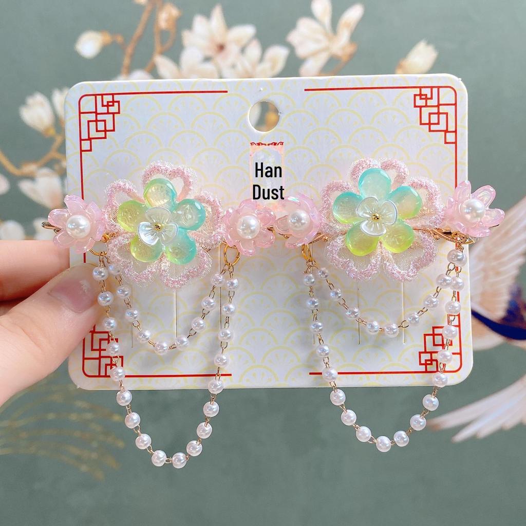 Hanchen Chinese Fairy Flower Hair Clip: Traditional Style Hanfu Headdress for Girls