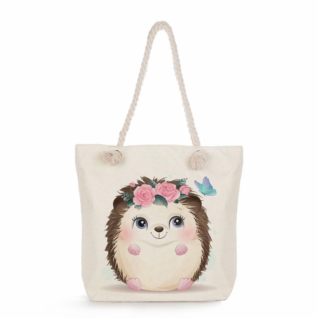 Animal print thick rope single-shoulder beach bag 7286 CLE