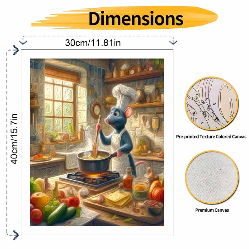 Disney DIY Painting Kit Chef Mouse Kitchen Classic Style Home Decor Craft Gift Idea Art Paint Wall Supplies Handmade Living Room decor