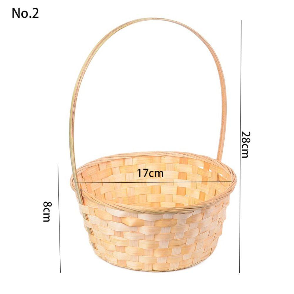 Large Capacity Fruit Storage Bin Handmade Bamboo Flower Basket High Quality Storage Basket
