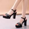 Ladies', Summer, High-heeled Sandals, Thick Heels, Thick Soles, Formal Shoes, Practical and Comfortable.