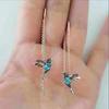 Long Drop Earrings Bird Pendant Tassel Crystal Pendant Earrings Ladies Jewelry ARI