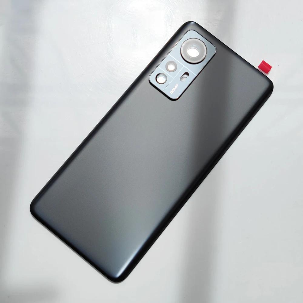 Задняя стеклянная крышка для Xiaomi 12 5G, Задняя крышка аккумулятора, Задний корпус Mi12 с объективом камеры