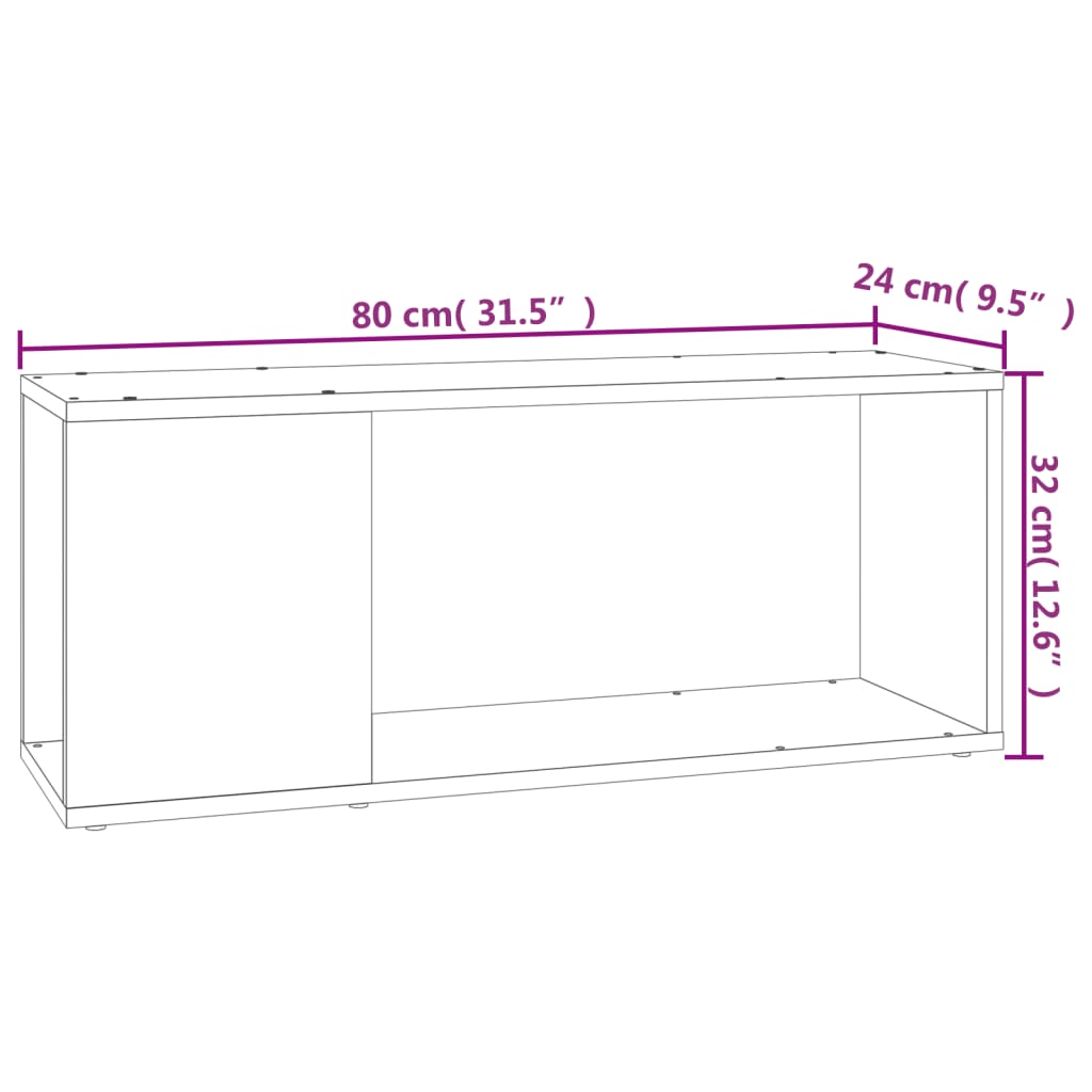 Vidaxl Szafka Pod Telewizor, Szarość Betonu, 80X24X32 Cm